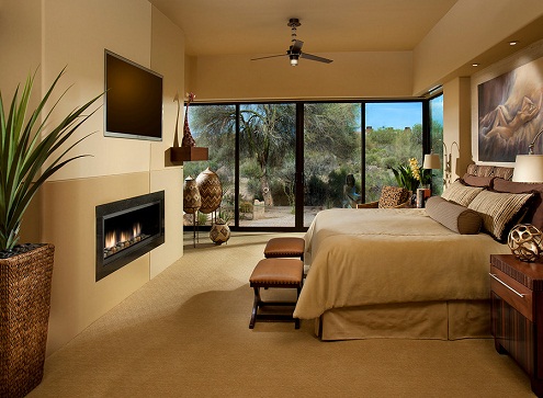 Master bedroom with fireplace