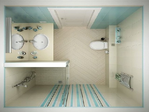 Half partition compact bathroom design