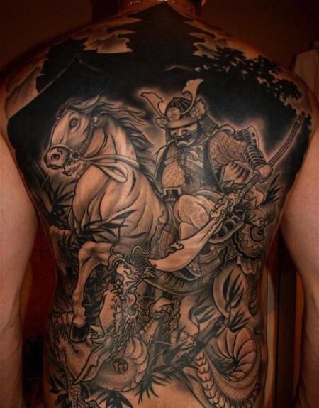 Samurai on a Horse tattoo