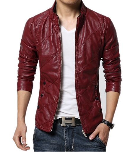 Red Leather Blazer Men