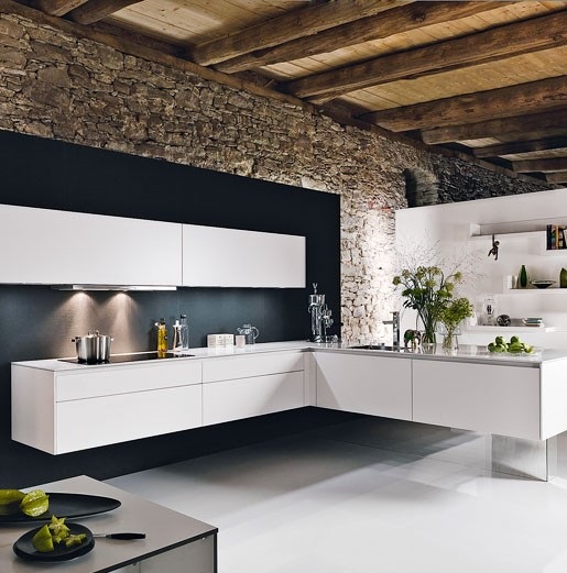 Floating L-Shaped Kitchen Design