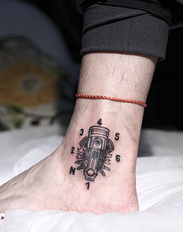 Mechanical Biker Tattoo Design