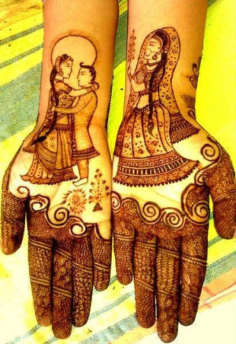 Bride and Groom Palm Mehndi