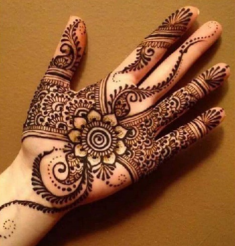 Stylish Single Flower Palm Mehndi