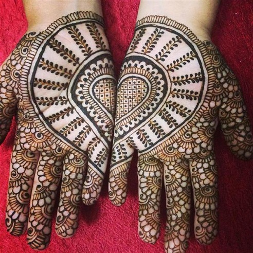 Joining Hearts Palm Mehndi