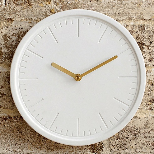 White Ceramic Modern Wall Clock