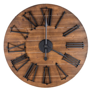 Round Natural and Wooden Wall Clock