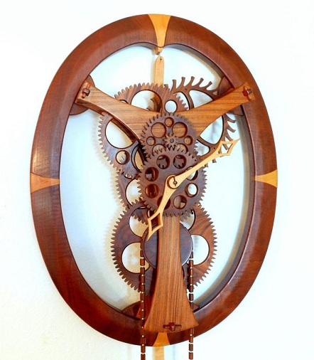 Mechanical Wooden Clock