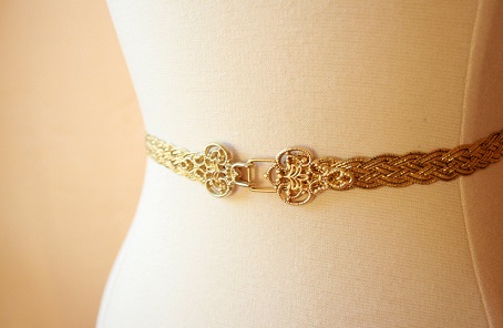 Braided Gold Belt for Women