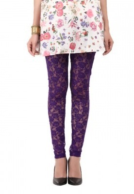 Purple Lace Churidar Pant