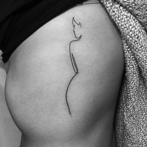 Continuous Designer Line Work Tattoo