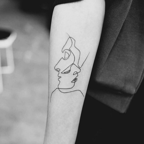 Minimalist Line Work Tattoo