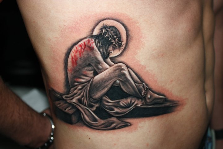 Ribs Jesus Tattoo