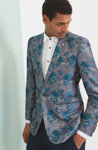 Silk Floral Blazer For Men