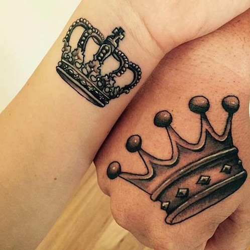 king and queen crown tattoos