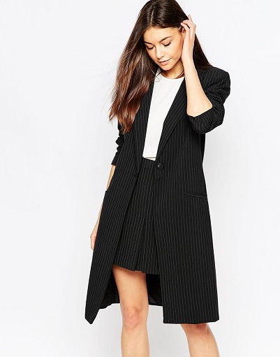 Black Longline Blazer Women