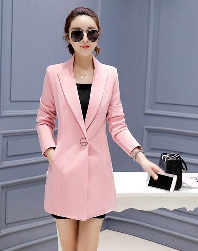 Long Pink Blazer Women