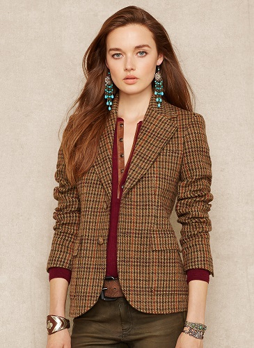 Brown Tweed Blazer Women