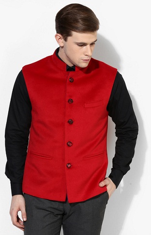 Raymond Red Solid Slim Fit Blazer