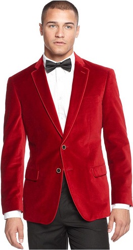 Vintage Red Solid Blazer