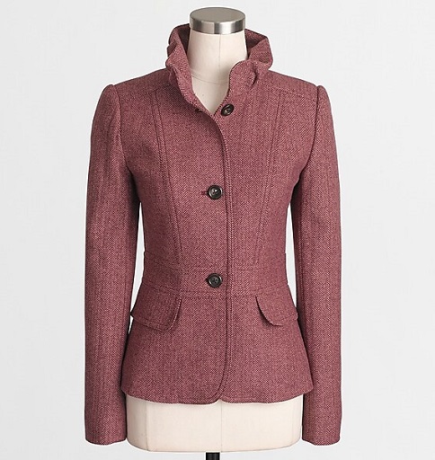 Maroon Tweed Blazer Women