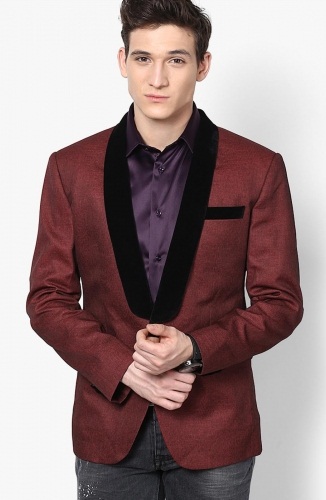 Maroon Blazer from Design Factory