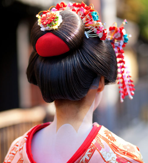 Japanese Hair Bun with Kimono