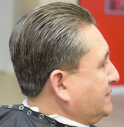 Sliced back taper haircut