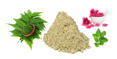 Multani Mitti, neem, rose petals, rosewater and tulsi