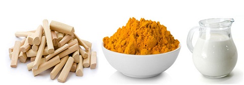 Turmeric, sandalwood and milks