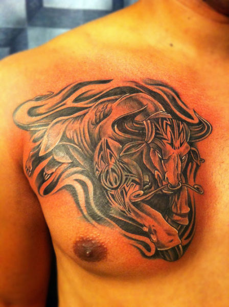 Tribal Bull Tattoo Design