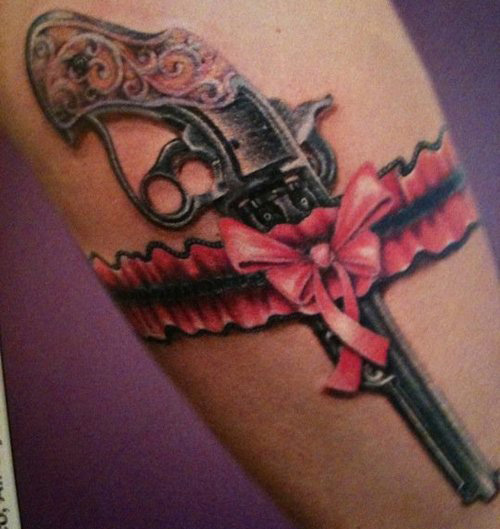 gun tattoos for girls