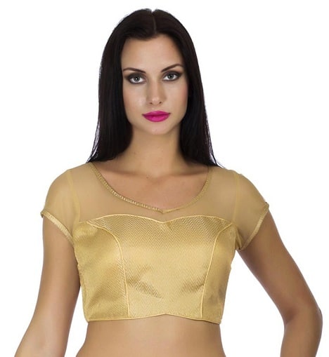 Plain Golden Blouse Design