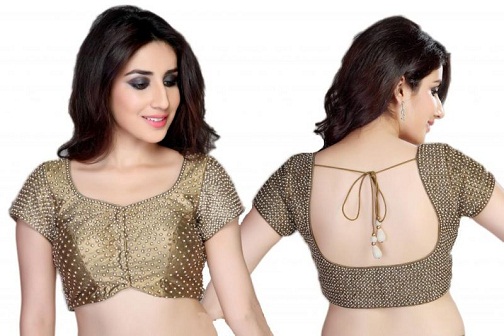 Golden blouse designs6