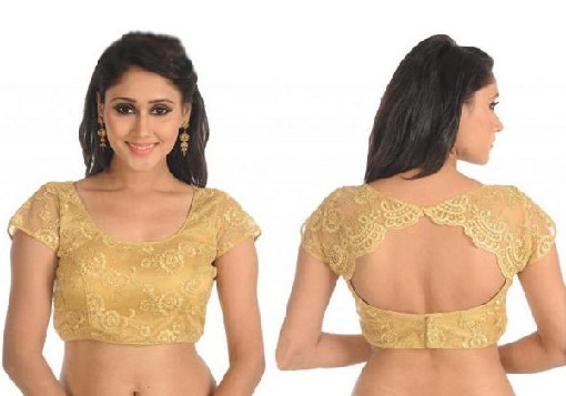 Golden blouse designs3