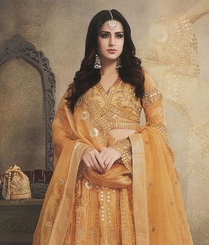 Golden Lehenga Blouse Designs