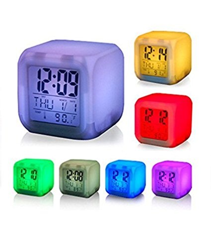 Seven Color Changing LED Desk Clocks