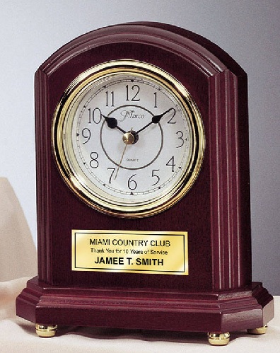 Gold Plate Engraved Desk Clocks