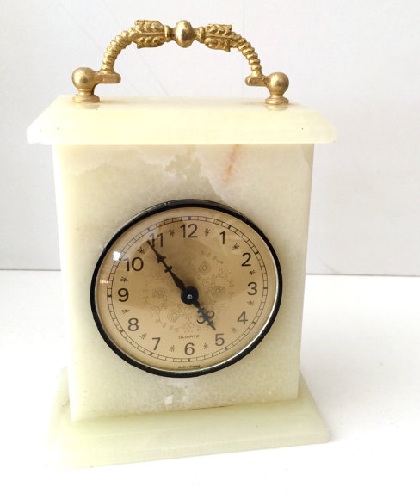 Golden Handle Marble Desk Clocks