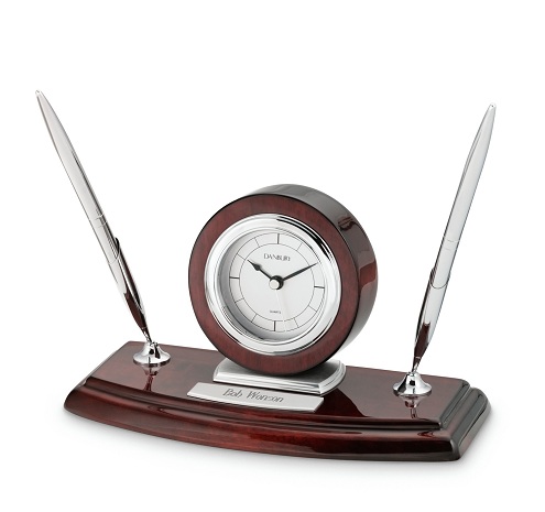 Pen Stand Silver Desk Clocks