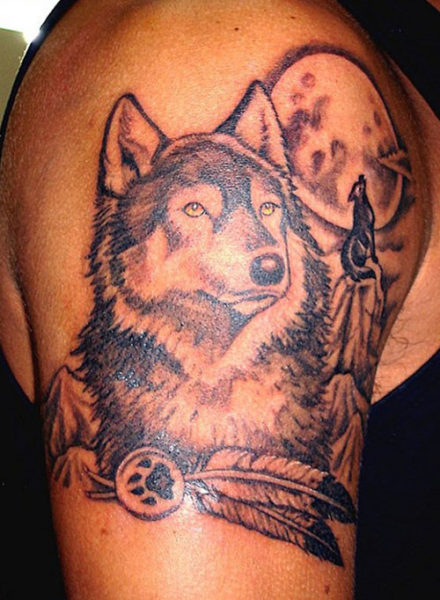 Artistic Wolf Tattoo