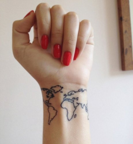 map wrist tattoos