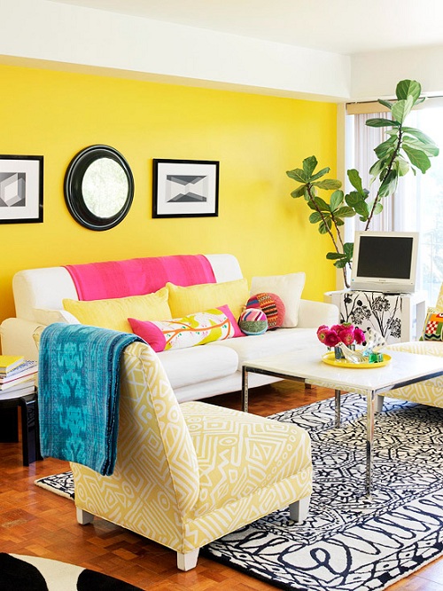 Yellow Colour Combination For Hall