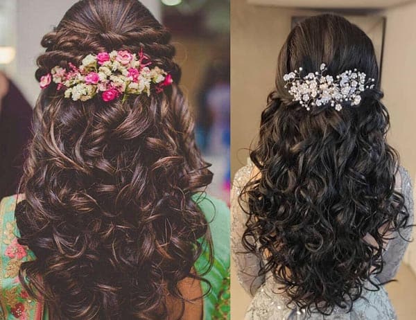 Flower Roll Hairdo with Lehenga