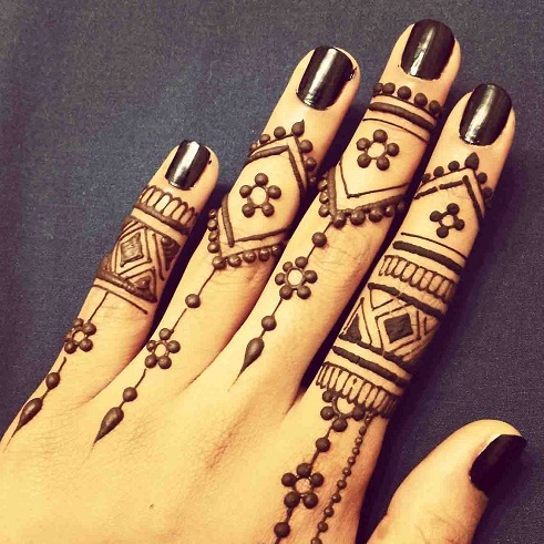 stylish mehndi designs for fingers