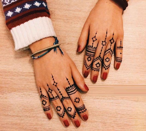 mehndi finger designs easy