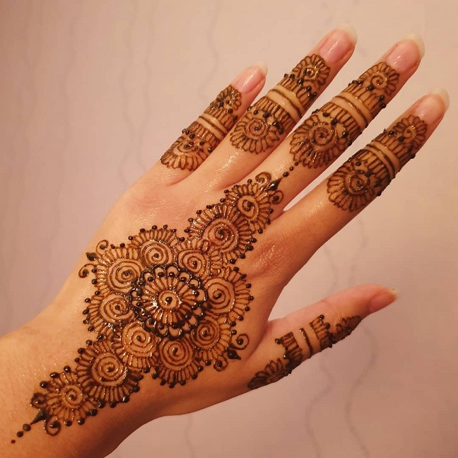 Beautiful Floral Finger Mehndi Design