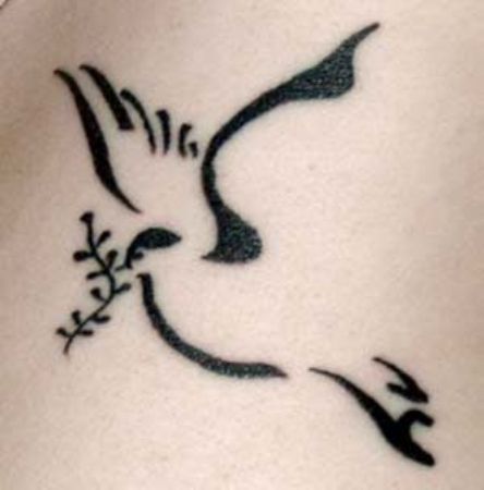 realistic dove tattoo