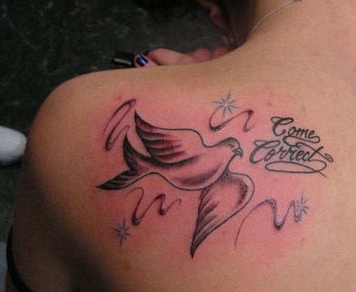 dove tattoos on back