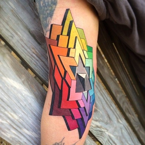 3D Geometric Tattoo Design